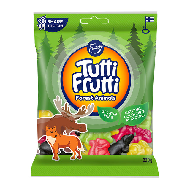 Tutti Frutti Forest Animals godispåse 230 g - Fazer Store