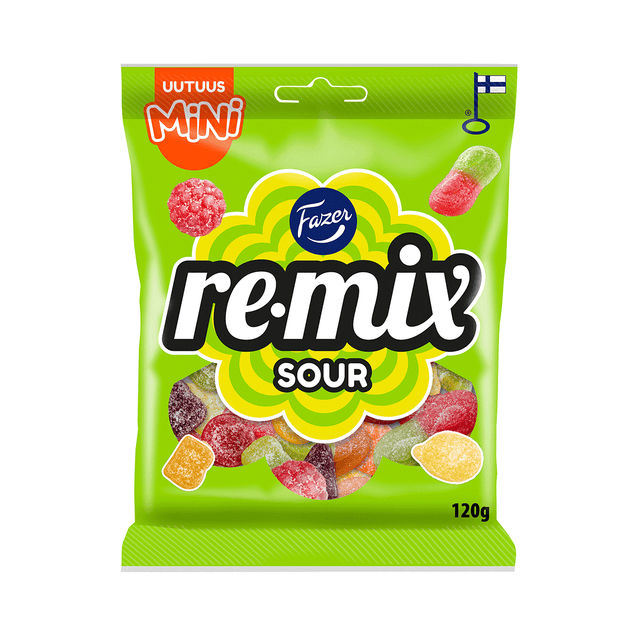 Remix Mini Sour godispåse 120g - Fazer Store
