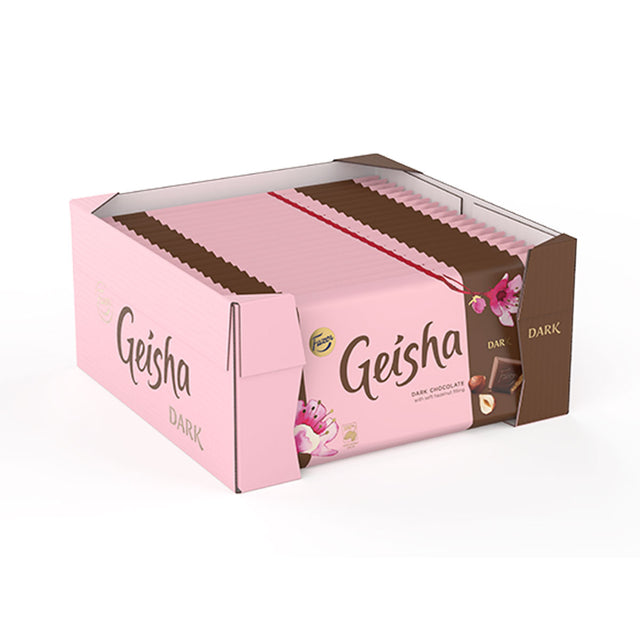 Geisha Mörk choklad med hasselnötsnougatfylling 100 g - Fazer Store