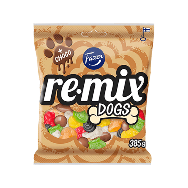 Remix Dogs godispåse 385g - Fazer Store