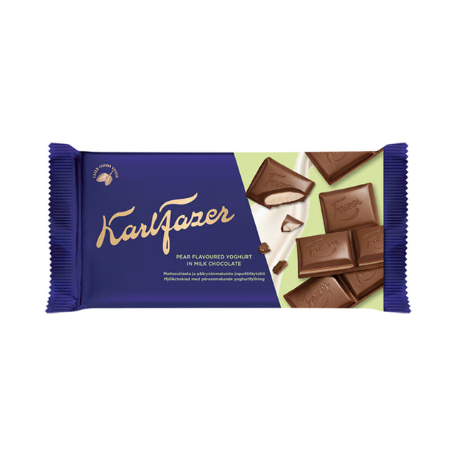 Karl Fazer päronyoghurt 121 g chokladkaka