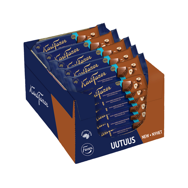 Karl Fazer Salta Hasselnötter 37g chokladstycksak flerpack