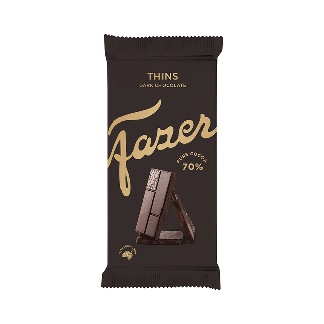 Karl Fazer Thins 70% cocoa mörk choklad 95g