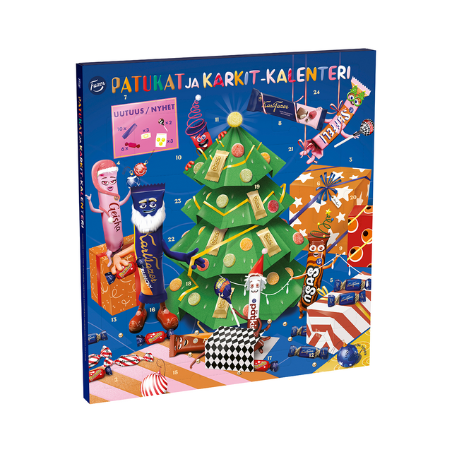 Fazer chokladstångs & godis kalendar 415g - Fazer Store