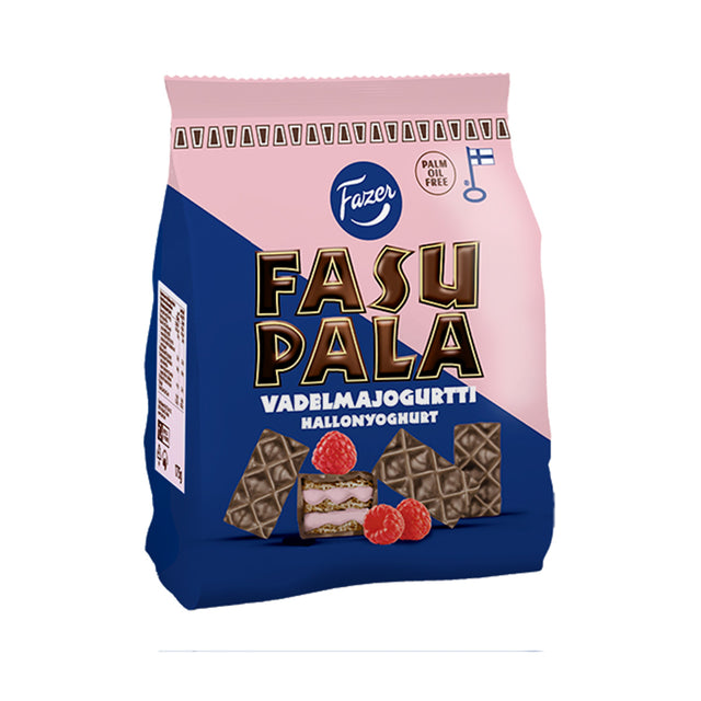 Fasupala Hallon-yoghurt våffelkex 175g