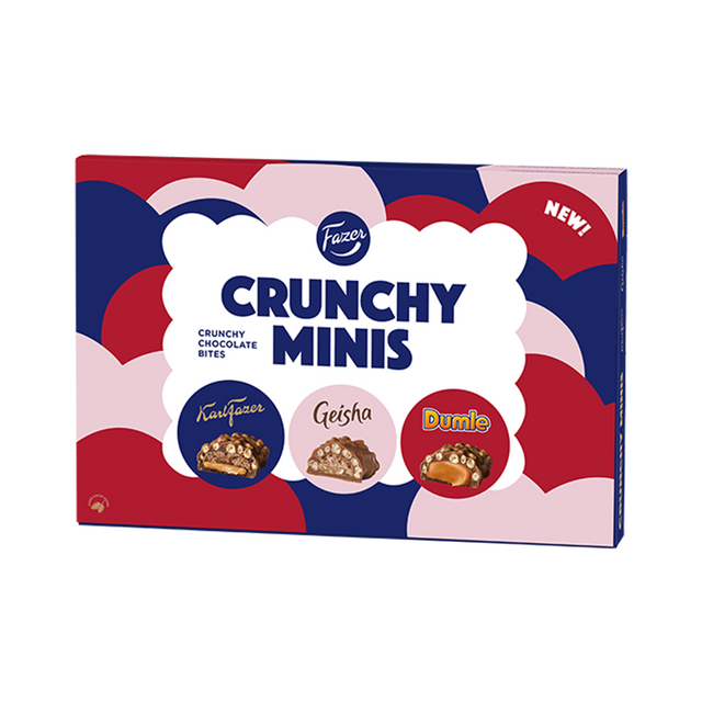 Fazer Crunchy Minis chokladpraliner 148g chokladask 