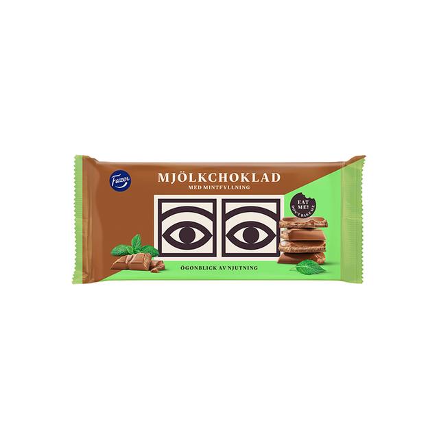Fazer Ögon Mjölkchoklad Mintfyllning 121g - Fazer Store