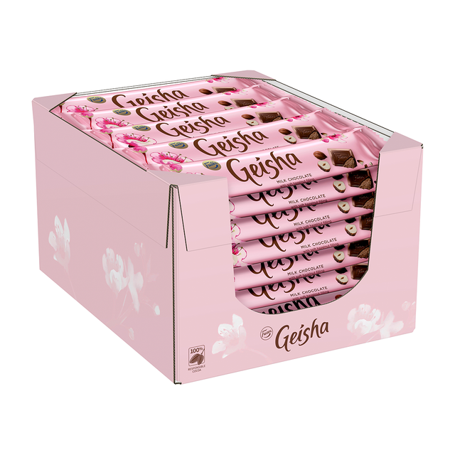 Geisha mjölkchoklad med hasselnötsnougatfyllning 37 g - Fazer Store
