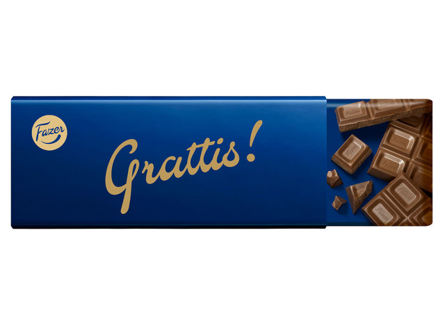 Grattis! - Karl Fazer Mjölkchoklad 200 g chokladkaka - Fazer Store