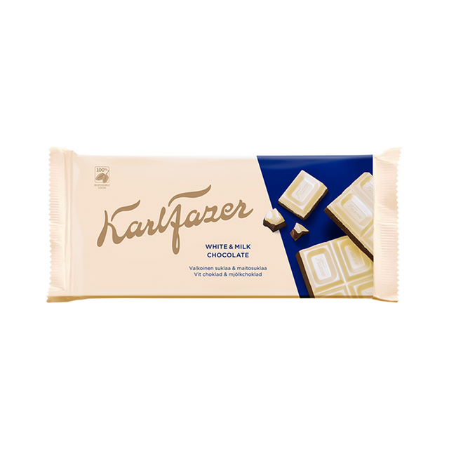 Karl Fazer Vit choklad & mjölkchoklad 131 g