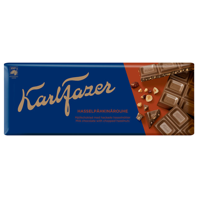 Karl Fazer Hackade Hasselnötter chokladkaka 180 g - Fazer Store