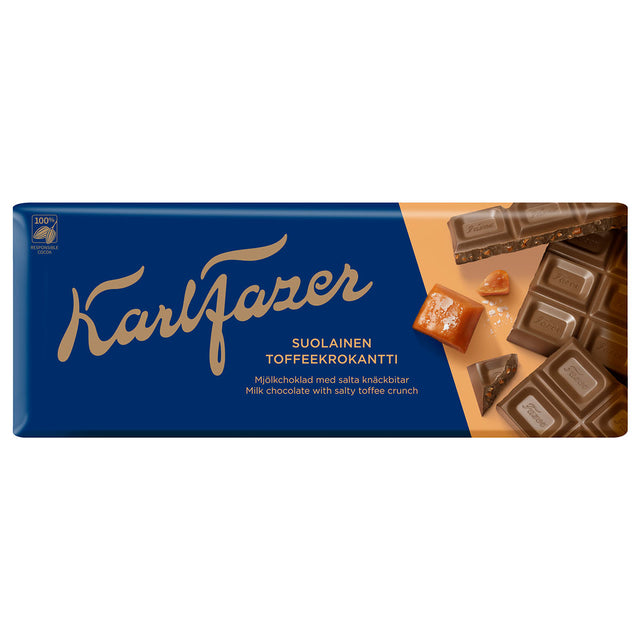 Karl Fazer Salta Knäckbitar chokladkaka 180 g - Fazer Store