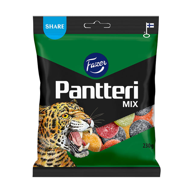 Pantteri Mix godispåse 230g - Fazer Store
