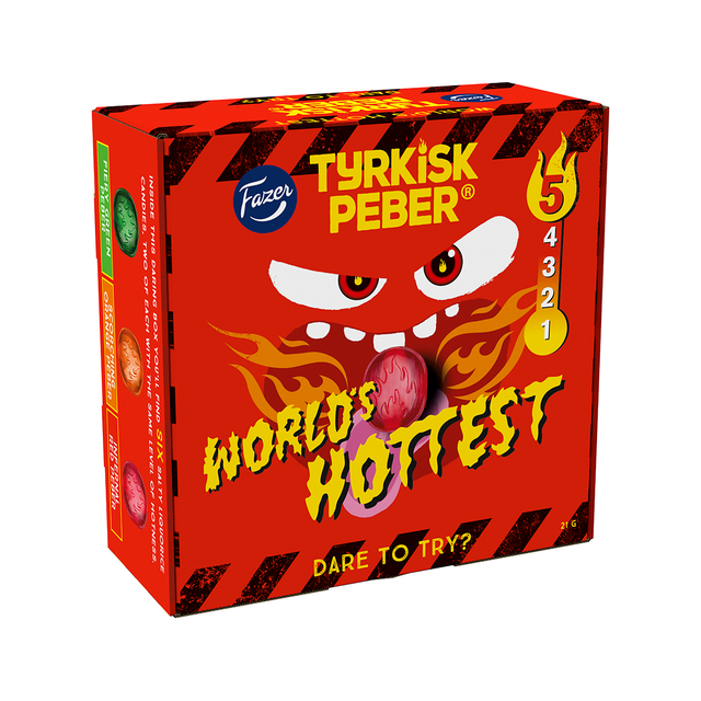 Tyrkisk Peber the World's Hottest 21g godisbox - Fazer Store