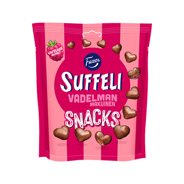 Suffeli Snacks med smak av hallon påse 140g