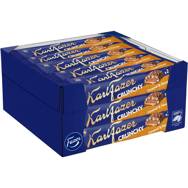 En låda fylld med Karl Fazer Crunchy 55 g