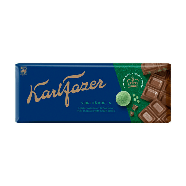 Karl Fazer Gröna Kulor mjölkchoklad 200g - Fazer Store