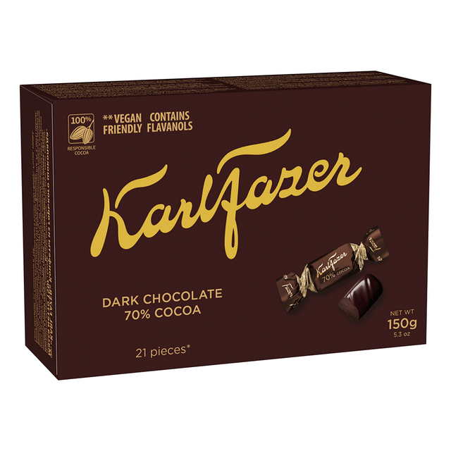 Karl Fazer Dark 70% cocoa chocolates 150g - Fazer Store