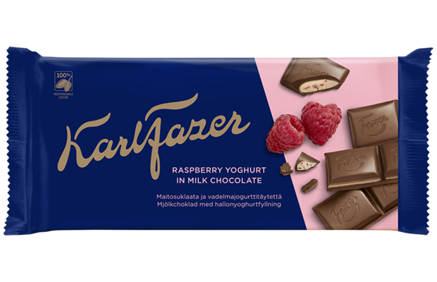 Karl Fazer Raspberry Yoghurt 121g - Fazer Store